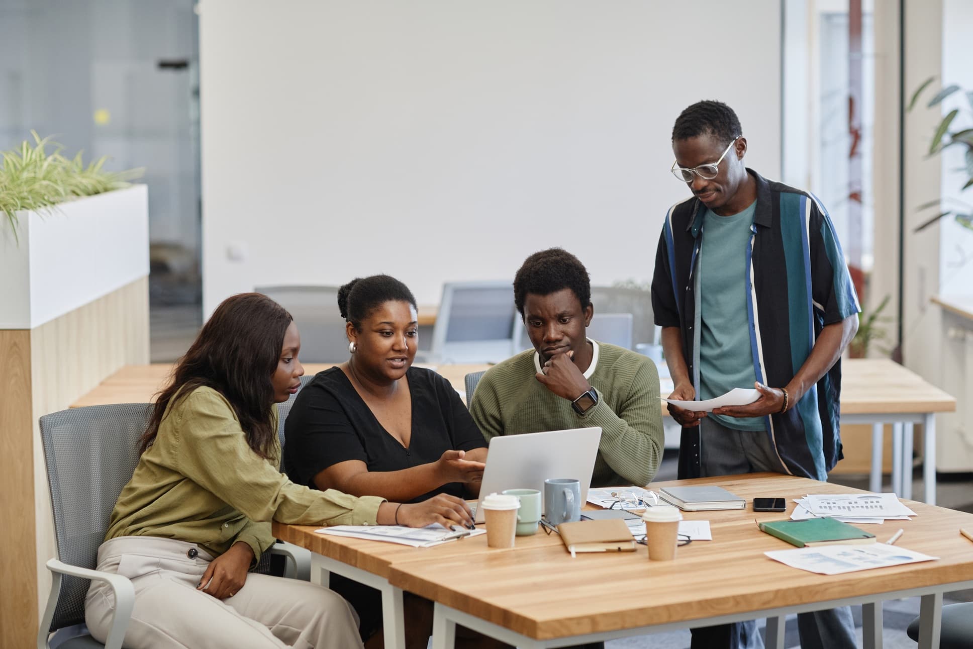 Interns collaborating
