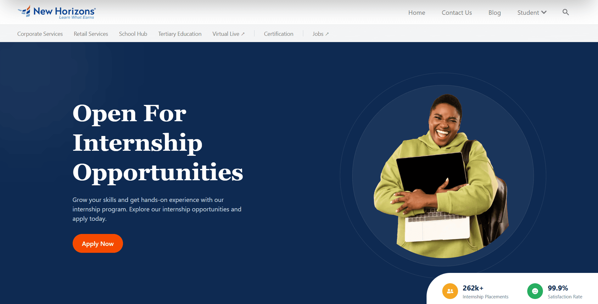 Internship application status dashboard preview