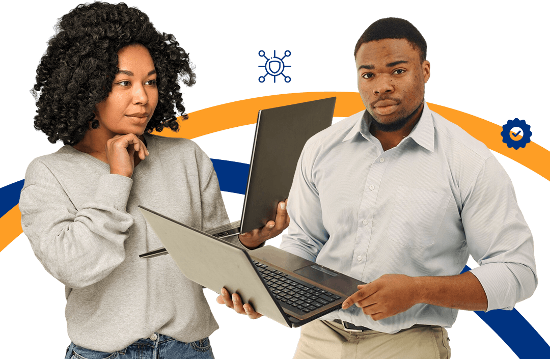 Graduate at work in a technology role